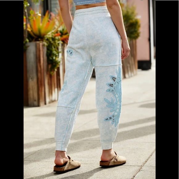 Free People Movement Sun and Done Joggers Blue - Picture 2 of 4
